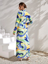 Allover Print Belted Shirt Dress